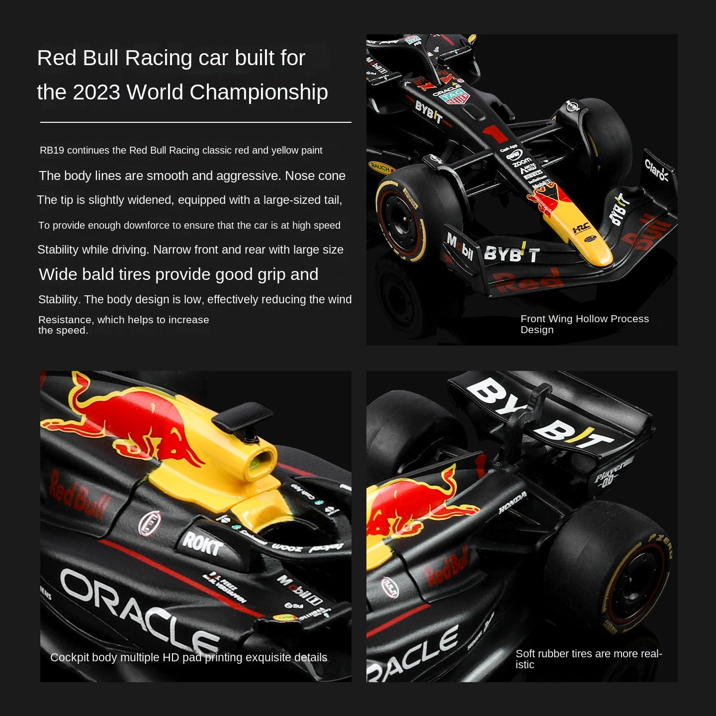 Black Mamba 1:43 Scale Licensed Red Bull RB19 Max Verstappen Championship Edition F1 Racing Car Die-Cast Alloy Static Model - Official F1 Motorsport Collection