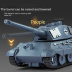 XHD 1:35 Die-Cast Alloy Model - Compatible with German King Tiger Heavy Tank - Feature-Packed with Smoke/Spray Effect, Sound & Light, Pull-Back Action & Removable Tracks