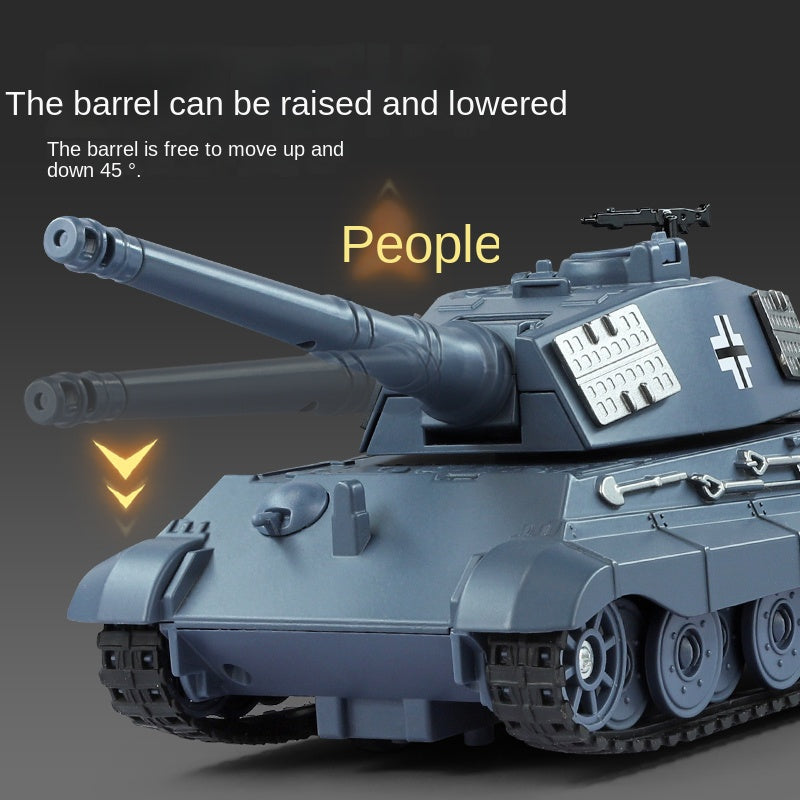 XHD 1:35 Die-Cast Alloy Model - Compatible with German King Tiger Heavy Tank - Feature-Packed with Smoke/Spray Effect, Sound & Light, Pull-Back Action & Removable Tracks