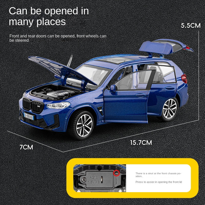 Jiaye 1:32 Die-Cast Alloy Model - Compatible with BMW X3 M - High-Performance SUV with Opening Doors, Sound & Light, Pull-Back Action & Shock Absorption