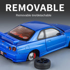 Jin Lifang 1:18 Die-Cast Alloy Model - Compatible with Nissan GT-R - High-Performance Supercar with Detachable Wheels, Opening Doors, Sound & Light, Shock Absorption & Interactive Steering Wheel