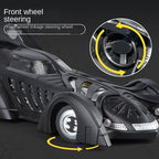 QiYi 1:18 Licensed 1995 Batmobile Die-Cast Alloy Model - Official Batman Forever Movie Replica with Spray Effect, Opening Doors, Sound & Light