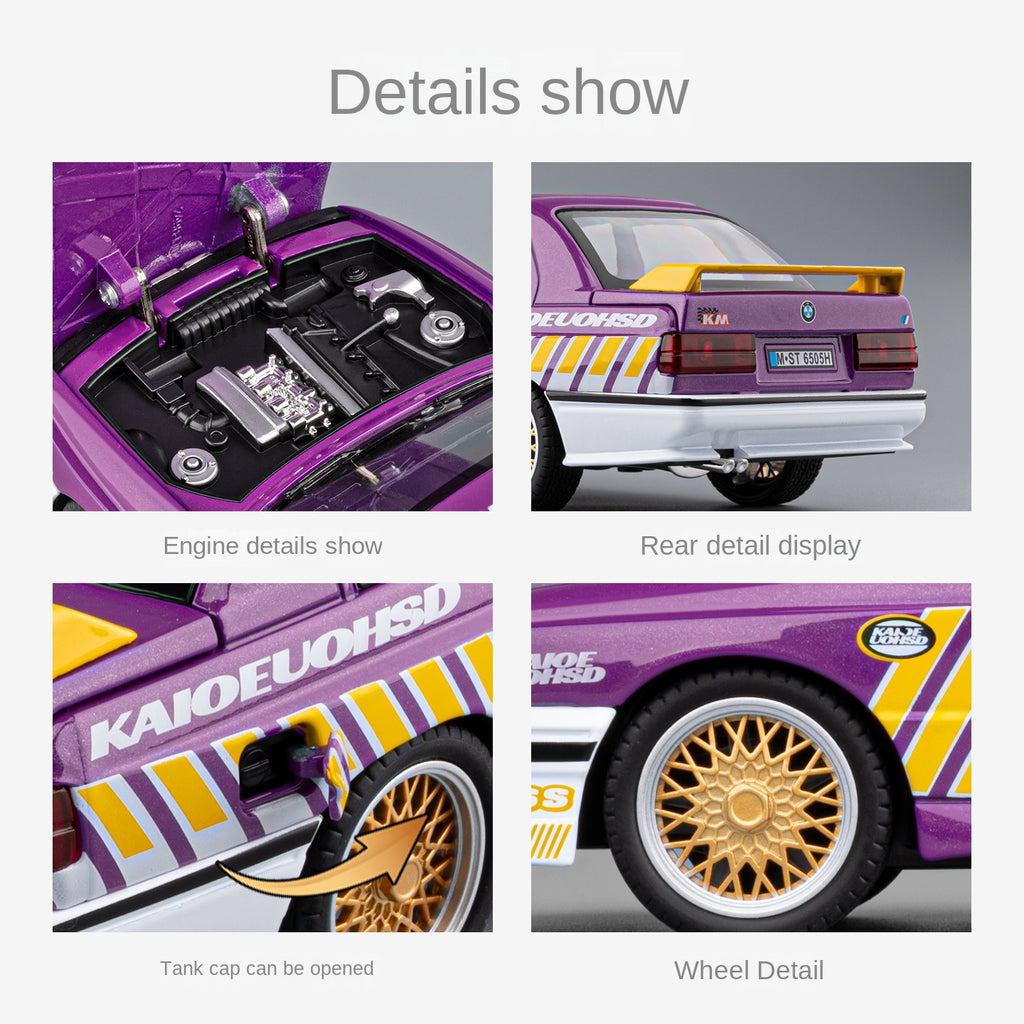 Chezhi 1:24 Scale Racing Livery Edition Die-Cast Alloy Model Toy Compatible with BMW M3 - Opening Doors, Sound & Light, Pull-Back Function, Shock Absorption, Steering, Horn, Foldable Mirrors & Removable Fuel Cap - Sports Car Collection