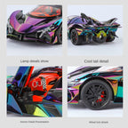 Apollo Intensa Emozione, modelo de aleación fundida a presión, edición cromada, escala 1:24, XHD: efecto humo, puertas que se abren, sonido e iluminación, función de retroceso y amortiguación - Colección Hypercar