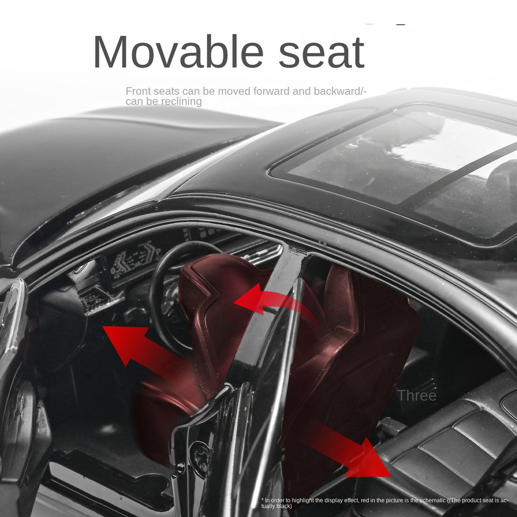 Black Mamba 1:24 Scale Licensed BMW 325Li Die-Cast Alloy Model Toy - Opening Doors, Sound & Light, Pull-Back Function, Shock Absorption, Steering, Horn & Adjustable Seats - Luxury Sedan Collection