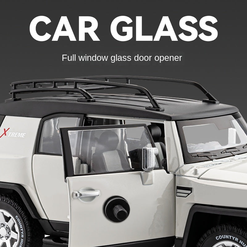 Chezhi 1:24 Licensed Toyota FJ Cruiser Die-Cast Alloy Model - Official Off-Road SUV with Opening Doors, Sound & Light, Pull-Back Action, Shock Absorption, Steering, Horn, Opening Fuel Cap & Foldable Mirrors