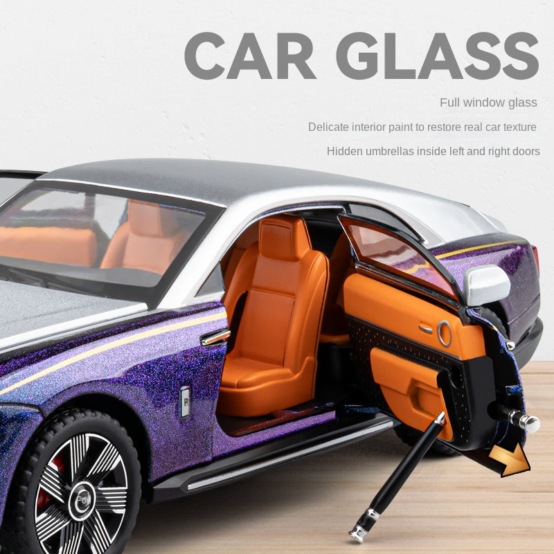 Chezhi 1:24 Scale Die-Cast Alloy Model Toy Compatible with Rolls-Royce Spectre - Starlight Headliner, Foldable Spirit of Ecstasy, Removable Fuel Cap, Foldable Mirrors, Opening Doors, Sound & Light, Pull-Back Function, Shock Absorption, Steering & Horn