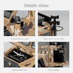 Chezhi 1:24 Scale Licensed Leopard Armored Vehicle Camouflage Edition Die-Cast Alloy Model Toy - Working Searchlight, Folding Steps, Retractable Winch, Opening Doors, Sound & Light, Pull-Back Function, Shock Absorption & Steering