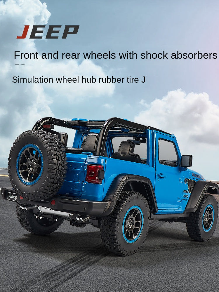 OK 1:18 Scale Die-Cast Alloy Model Toy Compatible with Jeep Wrangler Rubicon - Opening Doors, Sound & Light, Shock Absorption, Steering, Horn, Adjustable Seats & Foldable Mirrors - Off-Road Vehicle Collection
