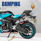 Jiaye 1:12 Scale Die-Cast Alloy Motorcycle Model Toy Compatible with Yamaha YZF-R1M - Sound & Light, Steering & Shock Absorption - Superbike Collection