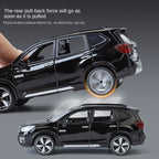 Qiyi 1:30 Scale Licensed Subaru Forester Die-Cast Alloy Model Toy - Opening Doors, Sound & Light, Pull-Back Function, Shock Absorption & Horn - Official SUV Collection