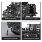 Jinglifang 1:24 Scale Die-Cast Alloy Model Toy Compatible with Leopard Armored Riot Vehicle - Opening Doors, Sound & Light, Pull-Back Function, Shock Absorption & Steering - Law Enforcement Vehicle Collection