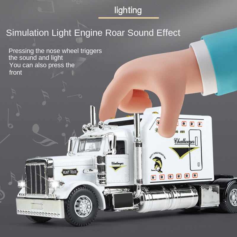 ZGTX 1:24 Die-Cast Alloy Model - Compatible with Peterbilt 389 - American Classic Semi-Truck with Illuminated Cab & Marker Lights, Opening Doors, Sound & Light & Pull-Back Action