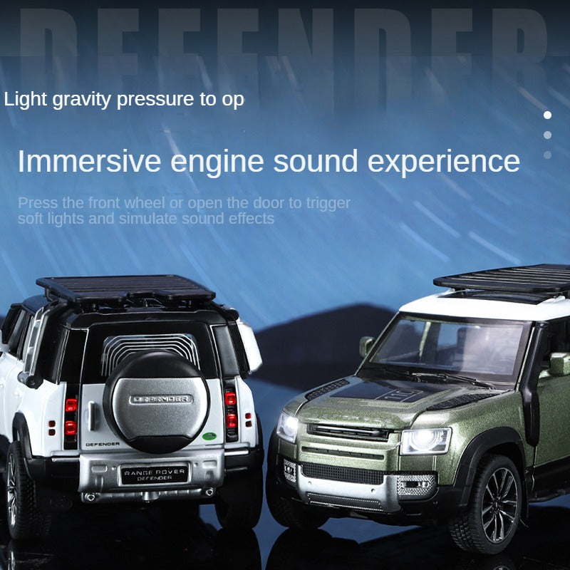 Qiyi 1:32 Scale Licensed Land Rover Defender 110 Die-Cast Alloy Model Toy - Opening Doors, Sound & Light, Pull-Back Function & Shock Absorption - Official Off-Road Vehicle Collection