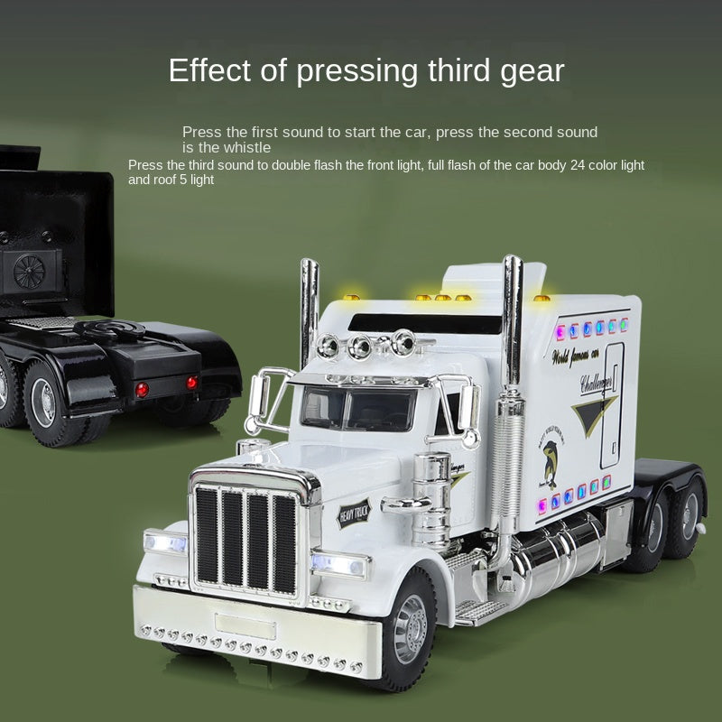 ZGTX 1:24 Die-Cast Alloy Model - Compatible with Peterbilt 389 - American Classic Semi-Truck with Illuminated Cab & Marker Lights, Opening Doors, Sound & Light & Pull-Back Action