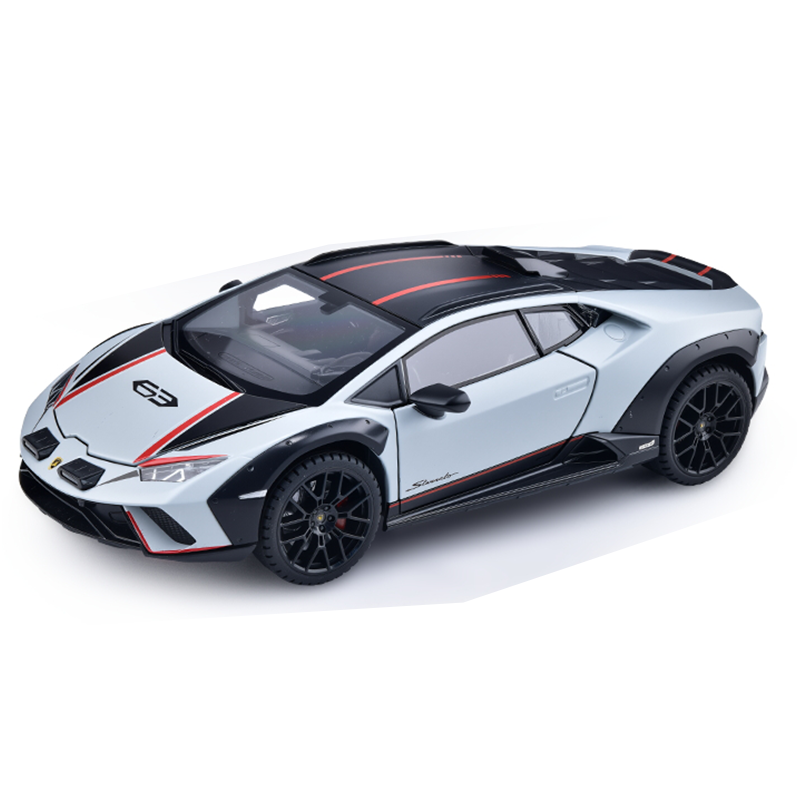 Black Mamba 1:24 Scale Licensed Lamborghini Huracán Die-Cast Alloy Model Toy - Opening Doors, Sound & Light, Pull-Back Function, Shock Absorption, Steering, Horn & Adjustable Seats - Supercar Collection