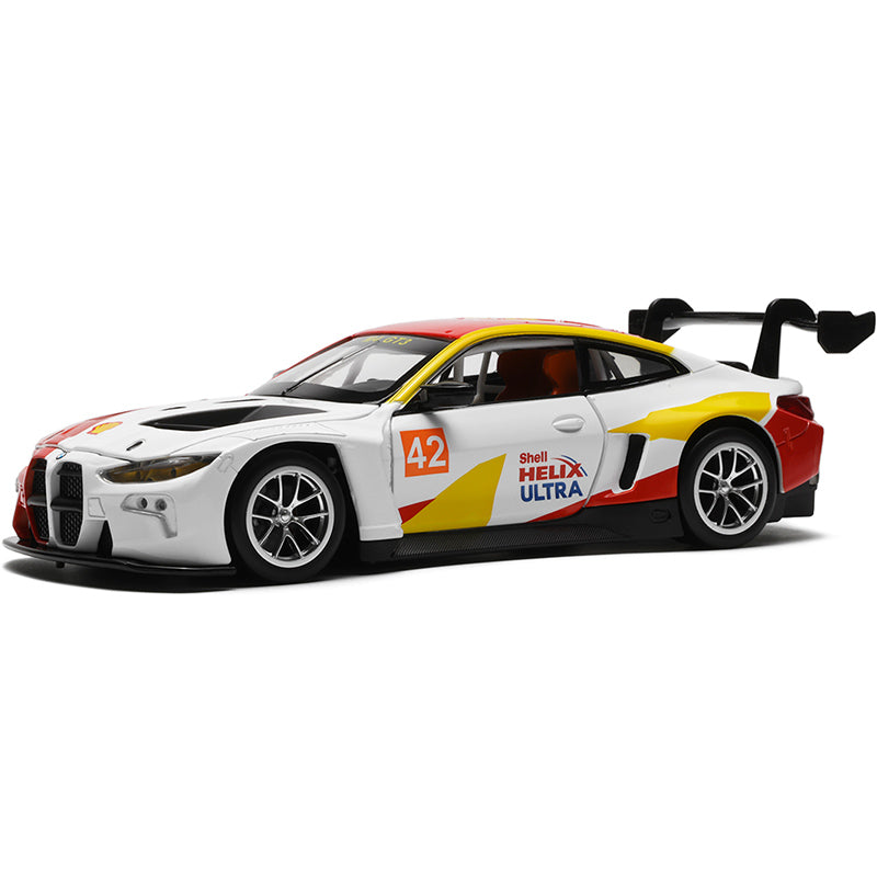 CCA 1:24 Scale Licensed Shell Livery Series Die-Cast Alloy Model Set - BMW M4 GT3 / Audi R8 LMS with Opening Doors & Sound/Light - GT Racing Collection