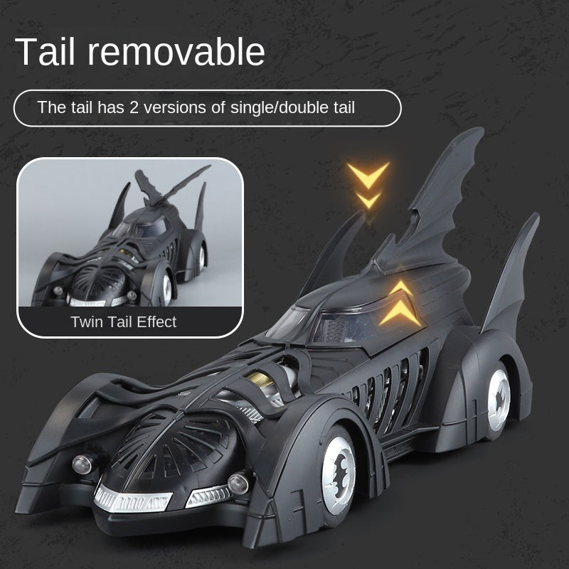 QiYi 1:18 Licensed 1995 Batmobile Die-Cast Alloy Model - Official Batman Forever Movie Replica with Spray Effect, Opening Doors, Sound & Light