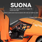 Chezhi 1:24 Scale Die-Cast Alloy Model Toy Compatible with Koenigsegg Jesko - Opening Doors, Sound & Light, Pull-Back Function, Shock Absorption, Steering & Horn - Hypercar Collection