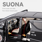 Chezhi 1:18 Scale Die-Cast Alloy Model Toy Compatible with Toyota Vellfire - Starlight Headliner, Power Sliding Doors, Manual Windows, Adjustable Seats, Opening Doors, Sound & Light, Pull-Back Function, Shock Absorption, Steering & Horn