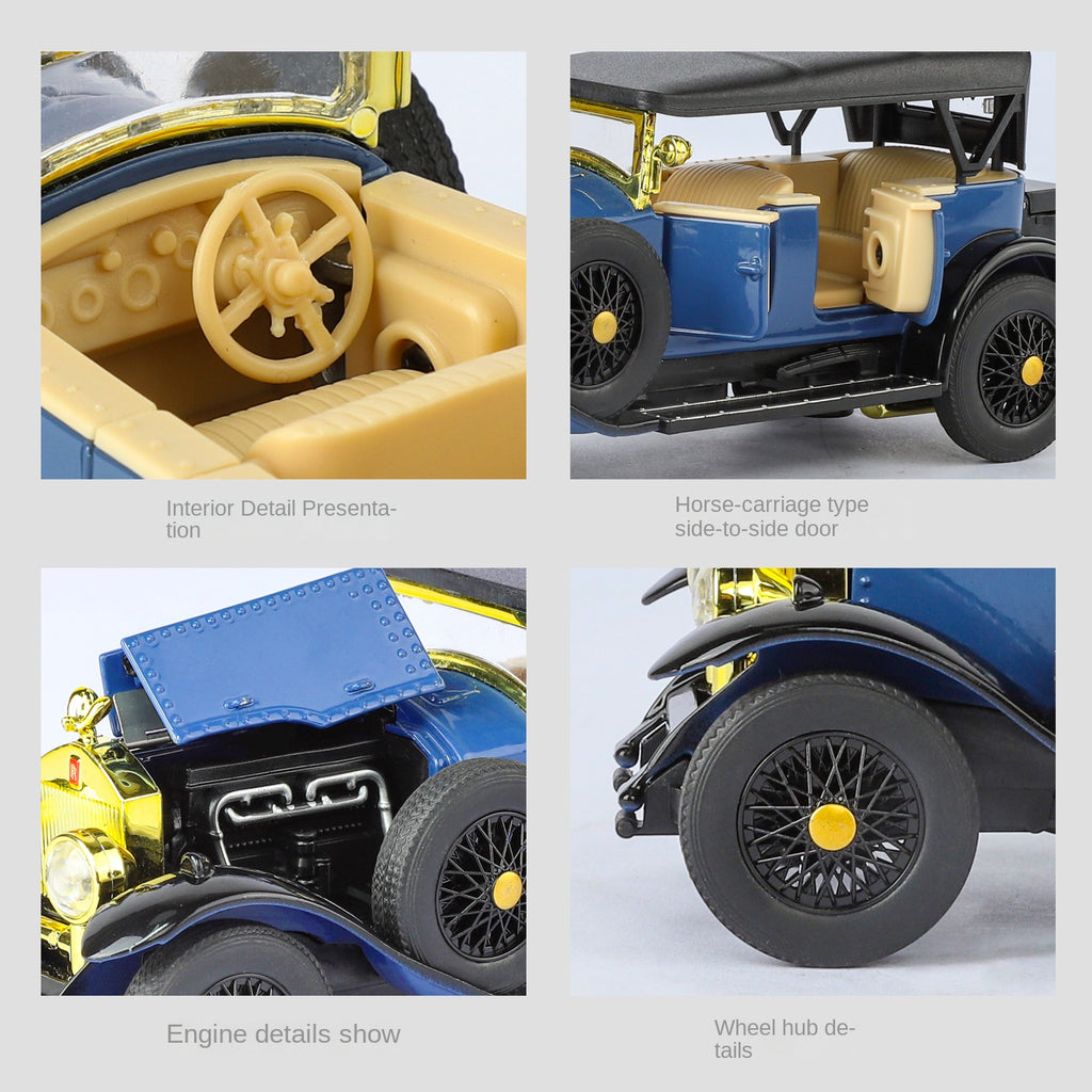 XHD 1:32 Scale Rolls-Royce Phantom I Die-Cast Alloy Model Toy - Removable Roof, Opening Doors, Sound & Light, Pull-Back Function - Vintage Luxury Collection