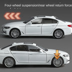 Black Mamba 1:24 Scale Licensed BMW 530Li Die-Cast Alloy Model Toy - Opening Doors, Sound & Light, Pull-Back Function, Shock Absorption, Steering, Horn & Adjustable Seats - Luxury Sedan Collection