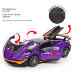 OK 1:32 Die-Cast Alloy Model - Compatible with Lamborghini Huracán STO Supercar - Feature-Packed with Opening Doors, Realistic Sound & Light, Pull-Back Action & Shock Absorption