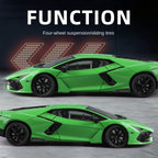 Black Mamba 1:18 Scale Licensed Lamborghini Reventón Die-Cast Alloy Model Toy - Opening Doors, Sound & Light, Shock Absorption, Steering, Horn, Adjustable Seats & Adjustable Rear Wing - Limited Edition Hypercar Collection
