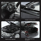BMW 530Li Black Mamba, modelo estático de aleación fundida a presión, con licencia, escala 1:18: puertas que se abren, amortiguación, dirección, asientos ajustables y espejos plegables - Colección de sedanes de lujo
