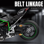 Jiaye 1:9 Die-Cast Alloy Model - Compatible with Kawasaki Ninja H2R - Track-Only Supercharged Hyperbike Replica with Realistic Sound & Light, Front Suspension, Functioning Handlebars & Chain-Driven Rear Wheel