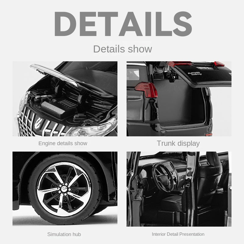 Chezhi 1:32 Scale Die-Cast Alloy Model Toy Compatible with Toyota Alphard - Opening Doors, Sound & Light, Pull-Back Function - Luxury MPV Collection