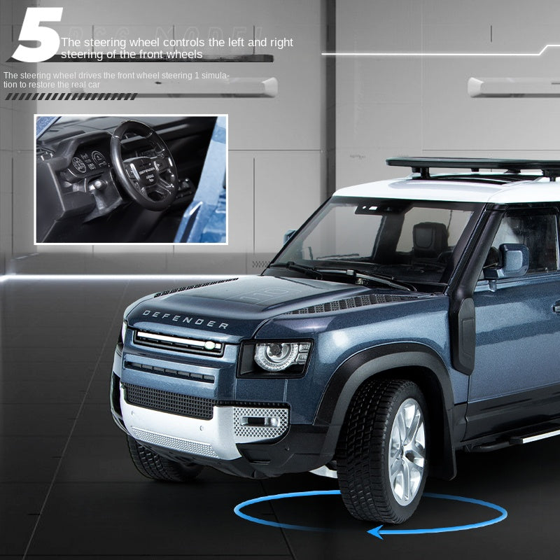 Qiyi 1:18 Scale Licensed Land Rover Defender 110 Die-Cast Alloy Model Toy - Opening Doors, Sound & Light, Shock Absorption, Steering & Horn - Official Off-Road Vehicle Collection