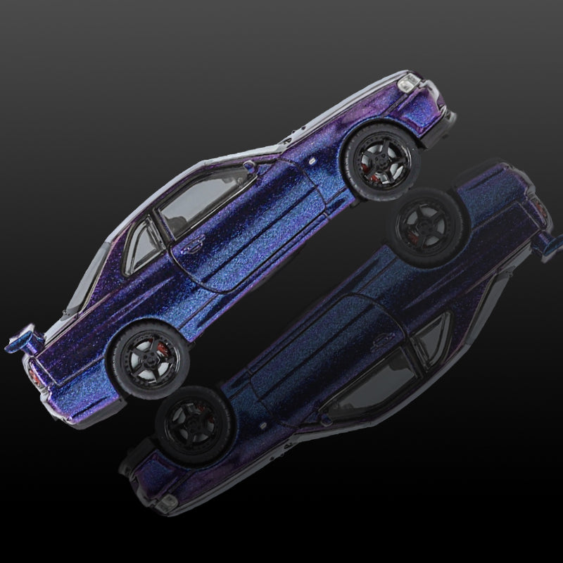 Jinglifang 1:32 Scale Die-Cast Alloy Model Toy Compatible with Nissan Skyline GT-R R34 - Opening Doors, Sound & Light, Pull-Back Function - JDM Sports Car Collection