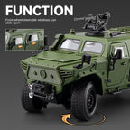 Chezhi 1:20 Armored Military Vehicle Alloy Model - Dongfeng Mengshi Style, with Extendable Winch, Opening Doors, Sound & Light, Pull-Back Action, Shock Absorption & Steering