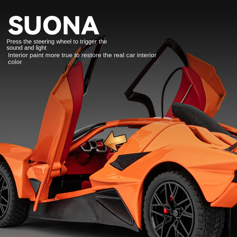Chezhi 1:24 Scale Die-Cast Alloy Model Toy Compatible with Apollo Intensa Emozione - Opening Doors, Sound & Light, Pull-Back Function, Shock Absorption, Steering & Horn - Hypercar Collection