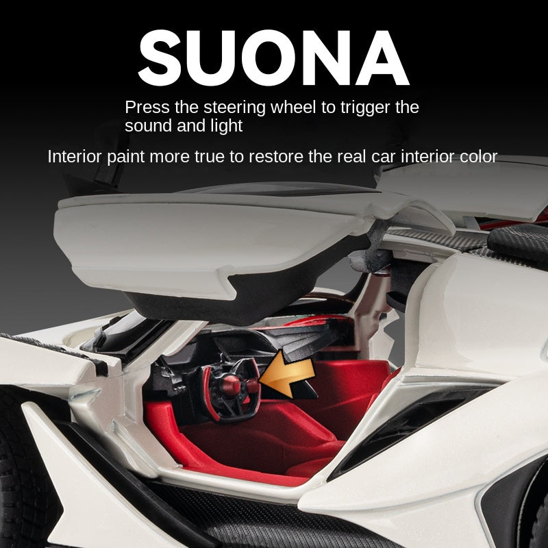 Chezhi 1:24 Scale Die-Cast Alloy Model Toy Compatible with Apollo Intensa Emozione - Opening Doors, Sound & Light, Pull-Back Function, Shock Absorption, Steering & Horn - Hypercar Collection