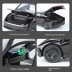 XHD 1:24 Scale Tesla Robotaxi Die-Cast Alloy Model Toy - Opening Doors, Sound & Light, Pull-Back Function, Shock Absorption & Steering - Autonomous Vehicle Collection