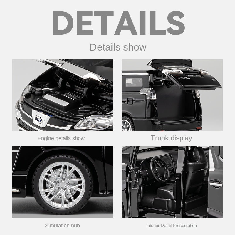 Chezhi 1:32 Scale Die-Cast Alloy Model Toy Compatible with Toyota Vellfire - Opening Doors, Sound & Light, Pull-Back Function - Luxury MPV Collection