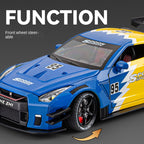 Chezhi 1:24 Die-Cast Alloy Model - Compatible with Nissan GT-R (R35) - Spray Edition JDM Supercar with Opening Doors, Sound & Light, Pull-Back Action, Shock Absorption & Steering
