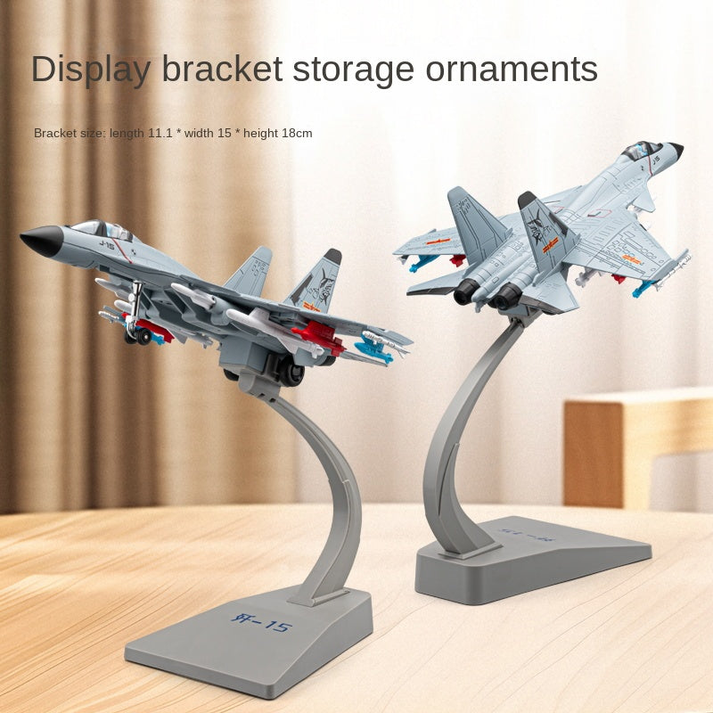 Chezhi 1:89 Scale Licensed J-15 Carrier-Based Fighter Die-Cast Alloy Aircraft Model with Display Stand - Ejectable Missiles, Opening Hatches, Sound & Light, Pull-Back Function - Official Naval Aviation Collection