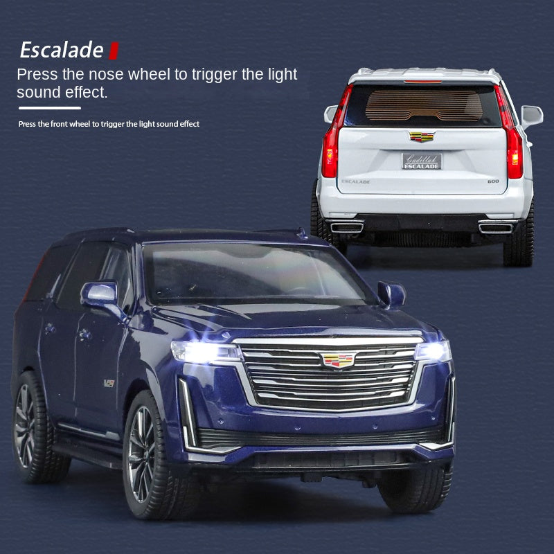 OK 1:24 Die-Cast Alloy Model - Compatible with Cadillac Escalade - Full-Size Luxury SUV with Opening Doors, Sound & Light, Pull-Back Action, Shock Absorption, Steering & Horn