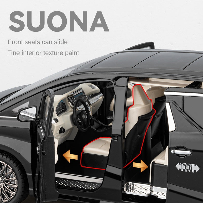 Chezhi 1:18 Lexus LM300 Luxury MPV Model - Masterpiece with Starry Roof, Power Doors, Working Windows, Adjustable Seats, Sound & Light, Pull-Back, Interactive Steering & Shock Absorption