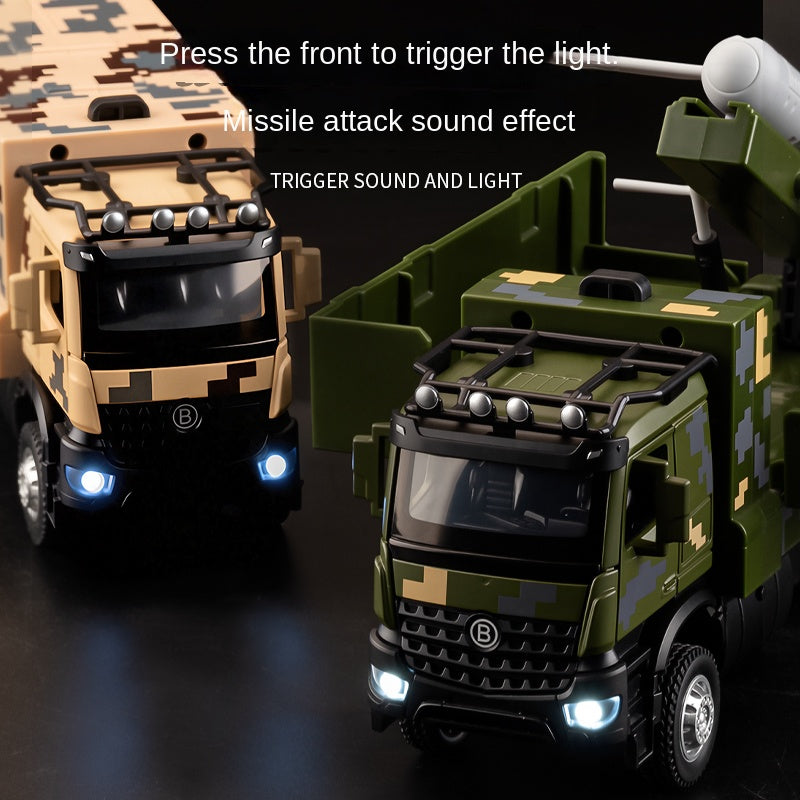 XHD 1:35 Scale FL-10 Loitering Munition Launch Vehicle Die-Cast Alloy Model Toy - Opening Doors, Sound & Light, Pull-Back Function - Military Drone Collection