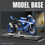 Jiaye 1:12 Scale Die-Cast Alloy Motorcycle Model Toy Compatible with Yamaha YZF-R1M - Sound & Light, Steering & Shock Absorption - Superbike Collection