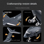 Chezhi 1:180 Licensed Xian Y-20 "Kunpeng" Die-Cast Alloy Model - Official Military Transport Aircraft with Display Stand, Opening Cargo Door, Retractable Nose Gear, Movable Control Surfaces, Sound & Light & Pull-Back Action