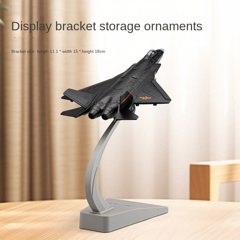Chezhi 1:68 Scale Licensed J-31 Stealth Fighter Die-Cast Alloy Aircraft Model with Display Stand - Ejectable Missiles, Opening Hatches, Sound & Light, Pull-Back Function - Official Military Aircraft Collection