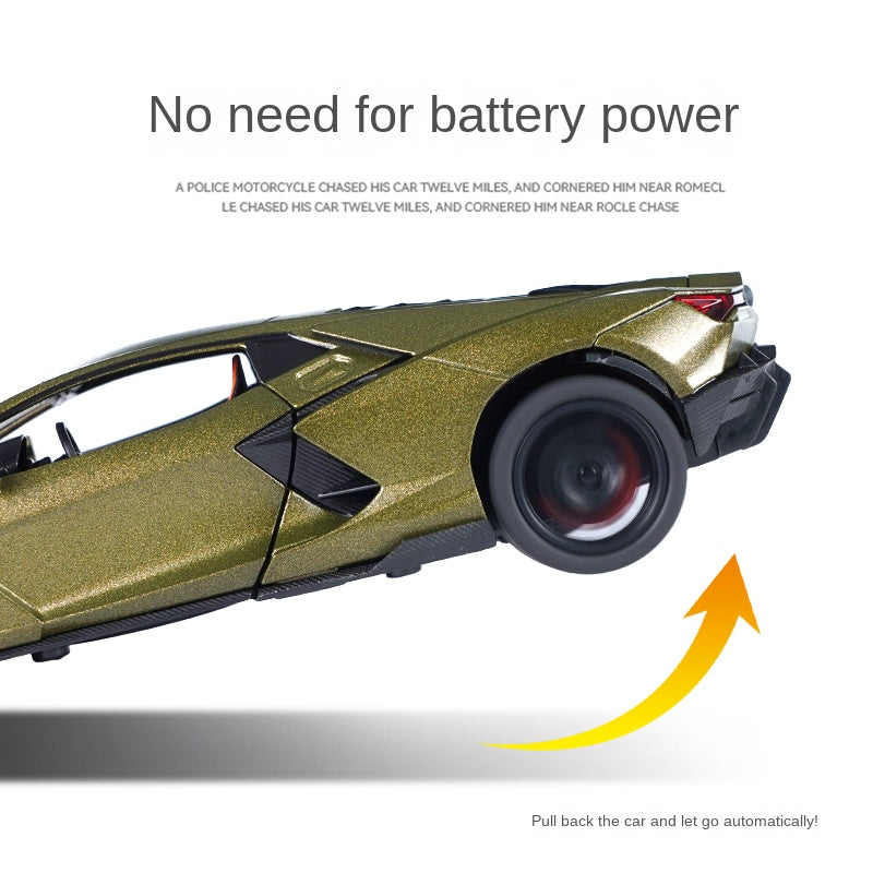 Jinchejiang 1:32 Scale Die-Cast Alloy Model Toy Compatible with Lamborghini Aventador - Opening Doors, Sound & Light, Pull-Back Function, Shock Absorption & Adjustable Rear Wing - Supercar Collection