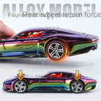 XHD 1:24 Chrome Edition Die-Cast Alloy Model - Compatible with Mercedes-AMG Vision GT Concept Car - Feature-Packed with Opening Doors, Realistic Sound & Light, Pull-Back Action, Shock Absorption & Steering