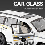 Chezhi 1:18 Licensed Toyota Land Cruiser Prado Die-Cast Alloy Model - Official Off-Road SUV with Opening Doors, Sound & Light, Pull-Back Action, Shock Absorption, Interactive Steering Wheel, Foldable Mirrors & Opening Fuel Cap