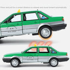 XHD 1:24 Scale Die-Cast Alloy Model Toy Compatible with Santana - Police / Driving School / Taxi Designs, Opening Doors, Sound & Light, Pull-Back Function, Shock Absorption & Steering - Multi-Role Vehicle Collection